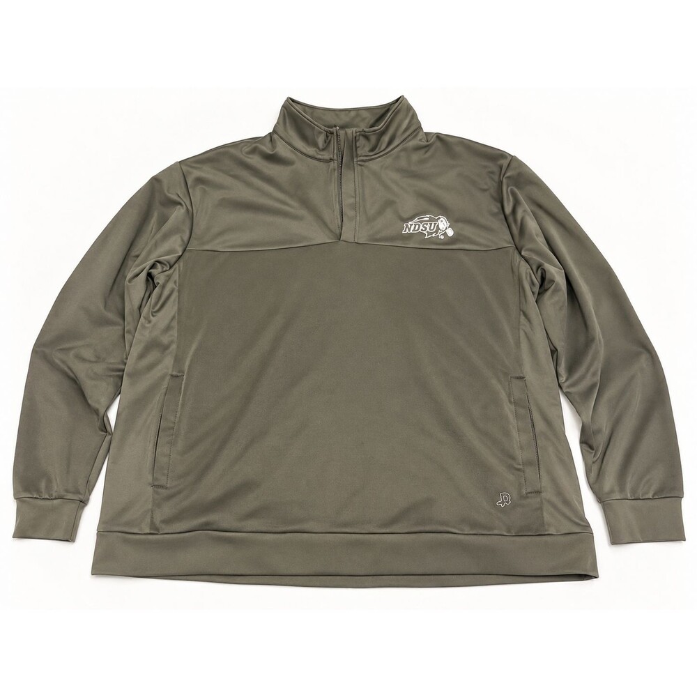 Authentic NDSU North Dakota State Bison Quarter Zip Pullover 2XL Gray